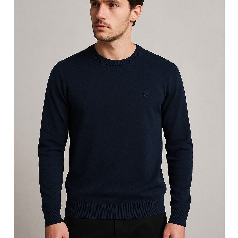 Scotch & Soda Amsterdam Men’s Navy Blue Crewneck Sweater Size M
